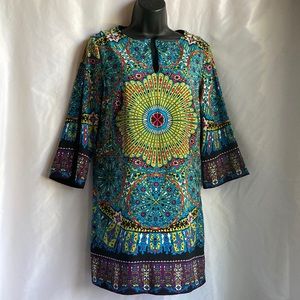 Nicole by Nicole Miller Boho Geometric Print Mini Dress Size Small